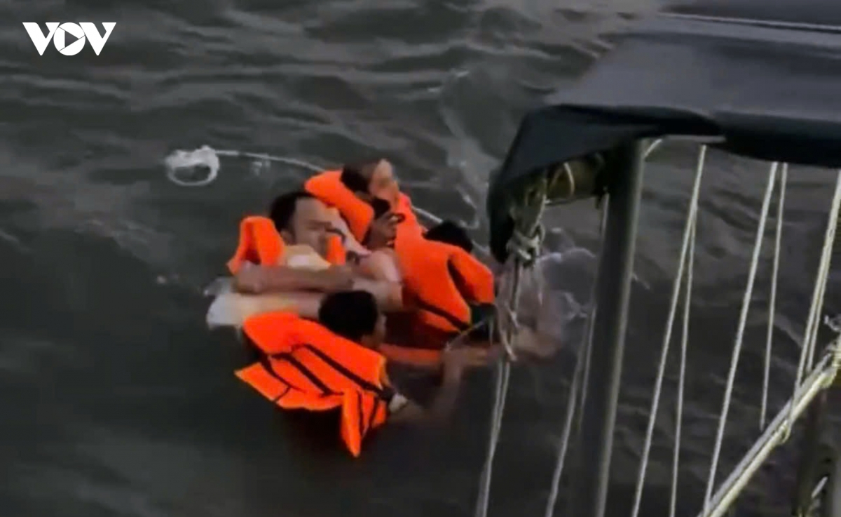 Four crew members rescued after barge sinks off Mekong coast